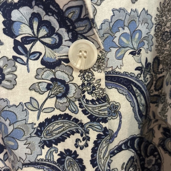 Johnston & Murphy Women’s Linen-Blend Paisley Blazer - Size M - Picture 4 of 8